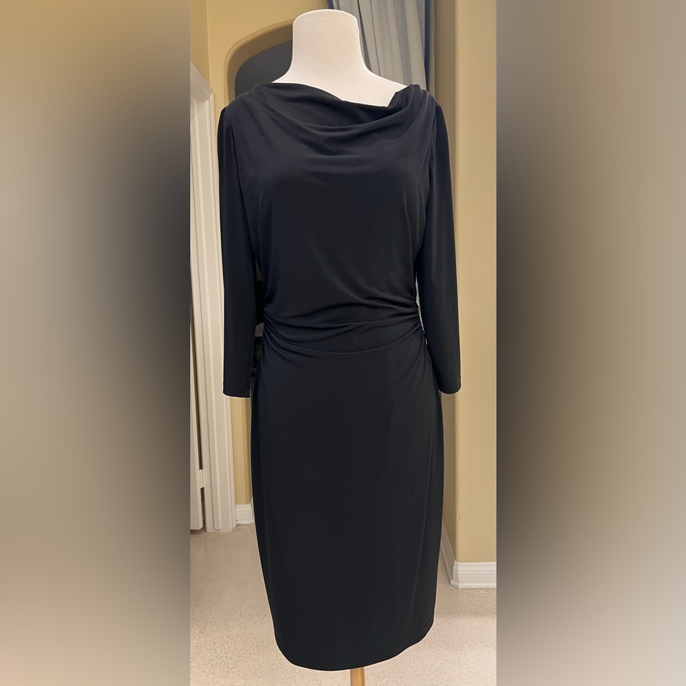 David Meister Classic Black Long Sleeve Dress